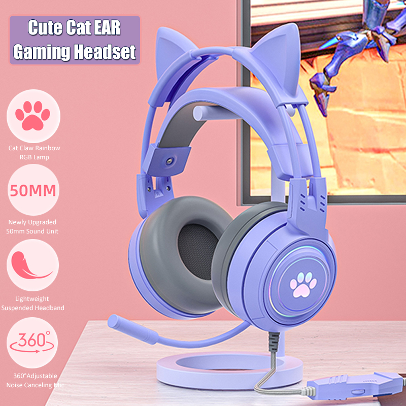 Home Cinema Headphones - Schattige Cat Ear Gaming Koptelefoon Met