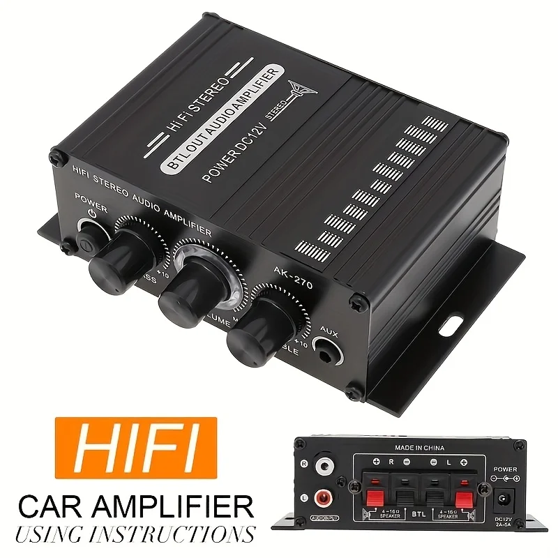 Audio Home Cinema - AK-270 400W Mini Eindversterker 12V/24V 2.0