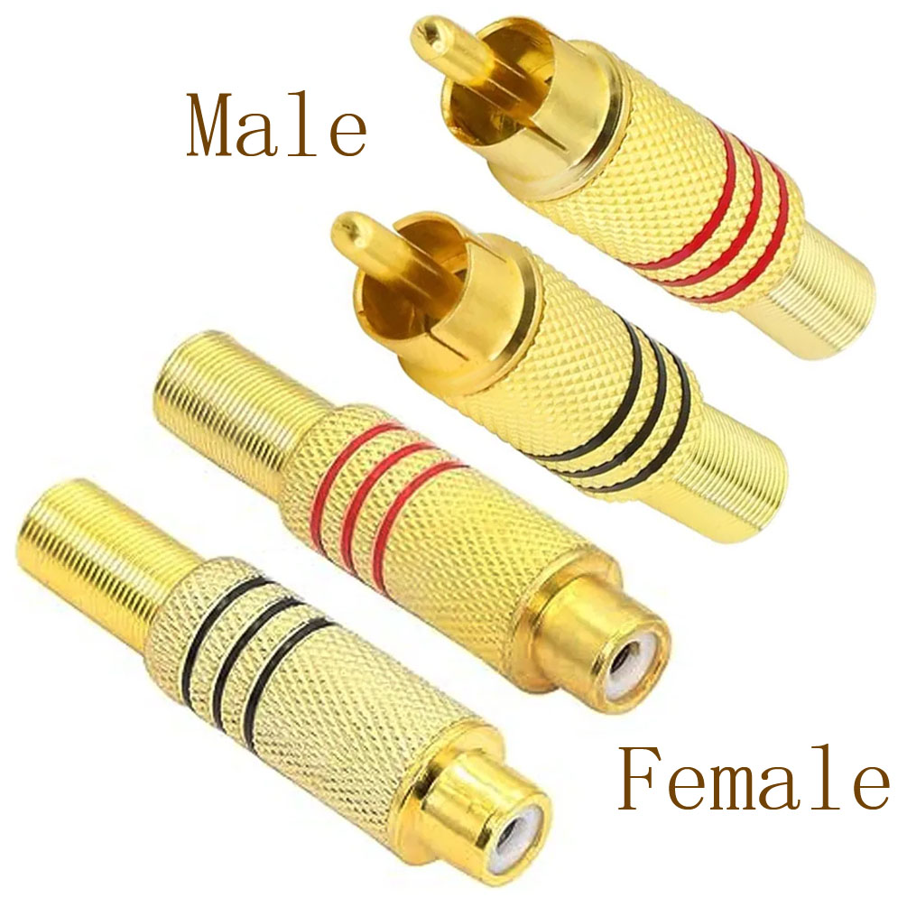 Audio Home Cinema - 4 STKS RCA-stekker Vergulde soldeertype Mannelijke