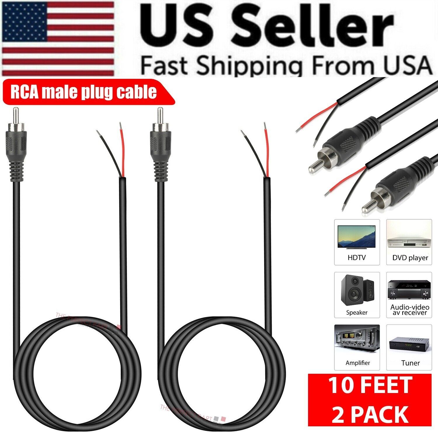 2-pack 10ft RCA mannelijke ste - Audio Home Cinema recensie en prijs