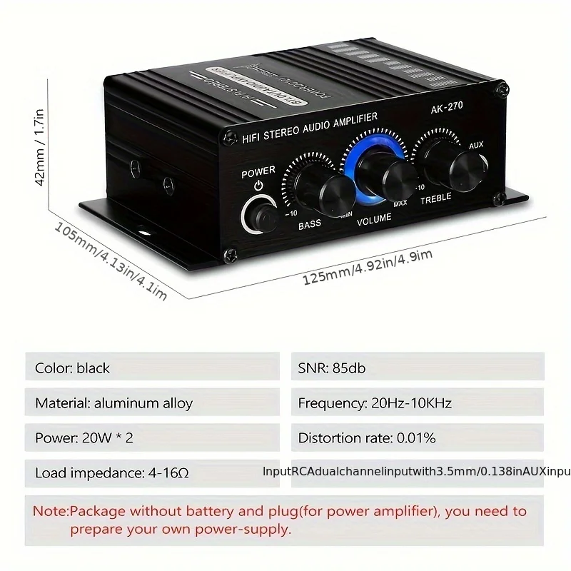 AK-270 400W Mini Eindversterke - Audio Home Cinema recensie en prijs